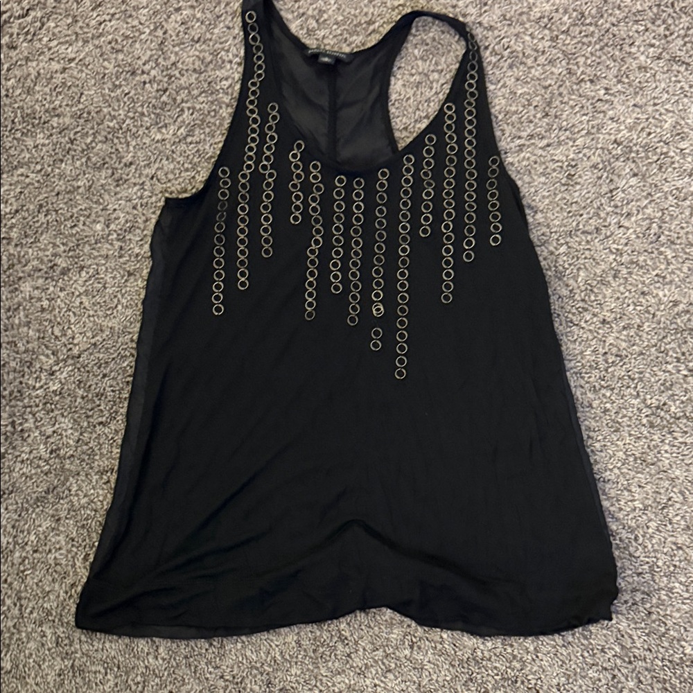 Banana Republic Black Tank Top with Silver Detailing